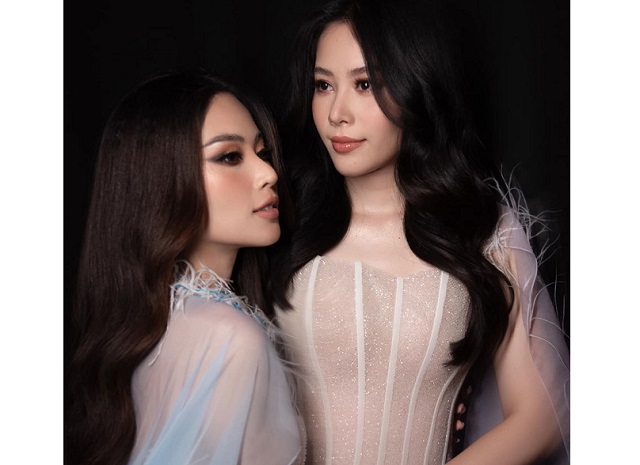 Hình ảnh Nam Em bên chị gái sinh đôi Nam Anh 