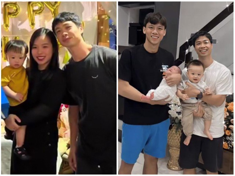 Lần đầu tiên Công Phượng chung khung hình với vợ tiểu thư và con trai, nhìn là biết quý tử y hệt người này