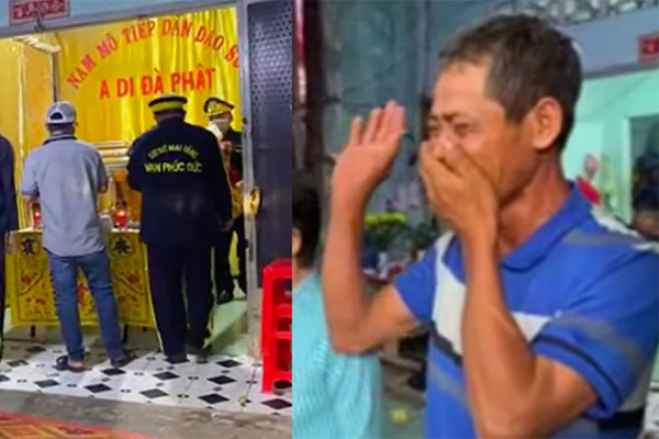 Bố mẹ Châu Kim Sang bật khóc, vẫy tay tiễn con gái trong lễ đưa tang