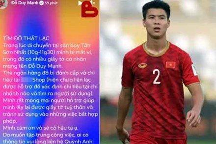 Đỗ Duy Mạnh mất ví, lo lắng vì bị kẻ gian hack số tiền lớn