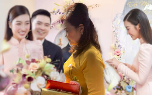 Mẹ chồng quyền lực của Hoa hậu Đỗ Mỹ Linh lộ diện trong lễ cưới