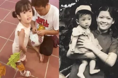 Đặt ảnh thơ ấu Trường Giang bên con gái, dân mạng bất ngờ
