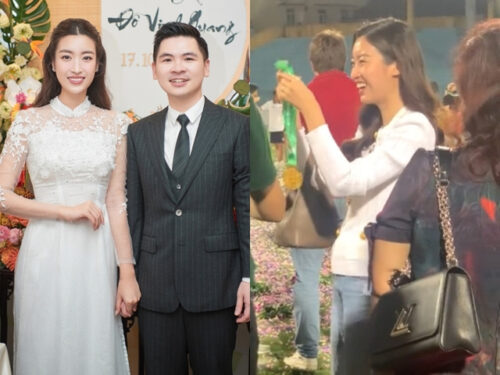 Đỗ Mỹ Linh xuất hiện với vòng 2 tròn xoe nghi có bầu, hành động của bố chồng gây chú ý