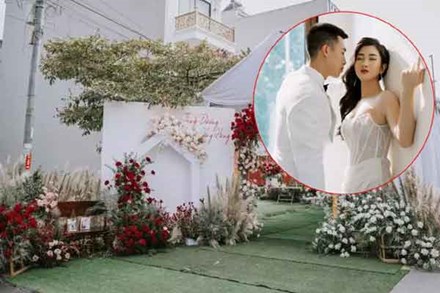 Không gian tiệc chuẩn đại gia của cầu thủ Huy Hùng và vợ hot girl