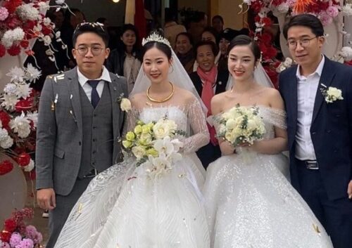 Đám cưới lạ ở Nghệ An: Anh em song sinh cưới vợ trong cùng 1 ngày, nhan sắc 2 cô dâu gây bất ngờ