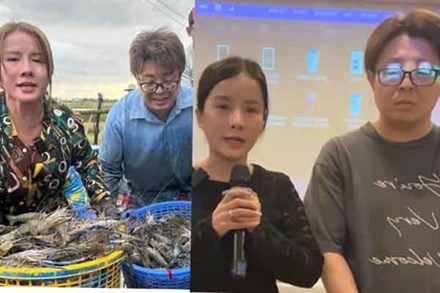 Vừa về Nhật, vợ chồng Bà Nhân đăng clip lội bùn bắt tôm cá