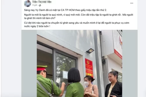 Rò rỉ hình ảnh ca sĩ Vy Oanh có mặt tại trụ sở Công an