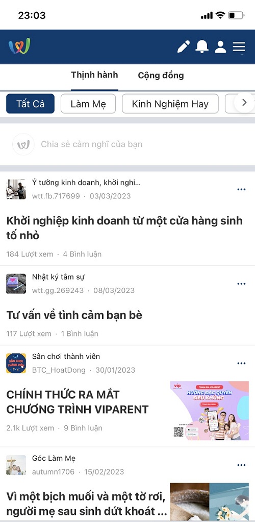 các chuyên mục của webtretho