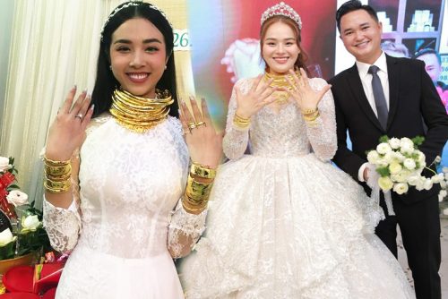 "Thánh sún" đeo vàng trĩu cổ ngày cưới, những người đẹp Việt này cũng chẳng kém cạnh