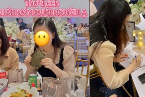 Nữ TikToker nhận đủ gạch đá vì ăn ké đám cưới người lạ