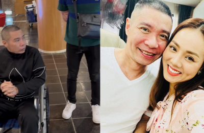 Bà xã NSND Công Lý chia sẻ khoảnh khắc chồng ngồi xe lăn khiến ai cũng xót xa