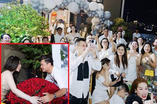 Ca sĩ Lâm Vũ trang trí penthouse hoành tráng, mời 100 người dự sinh nhật bạn gái doanh nhân