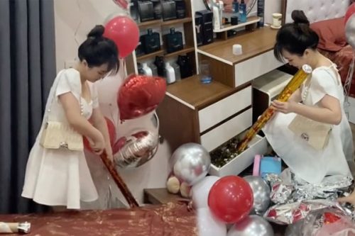 Cô gái bắn pháo giấy đầy phòng cưới của bạn gây tranh cãi