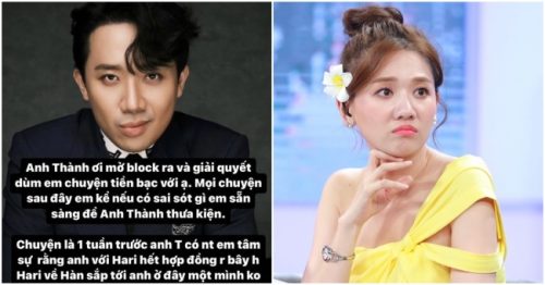 Xôn xao thông tin một cô gái ‘phốt’ Trấn Thành, còn nhắc về hợp đồng hôn nhân với Hari Won