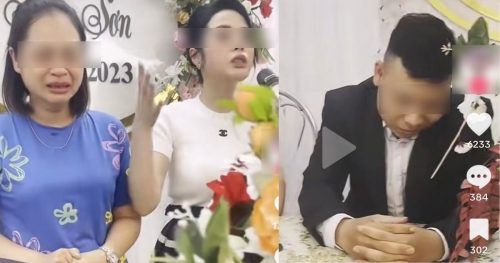 Cô gái vác bụng bầu, cùng chị ruột giật mic chửi tan nát tại đám cưới tình cũ, cô dâu ngã quỵ vì sốc