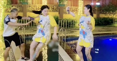 Hot girl "nhún nhảy" trong bể cá tiếp tục bị 1 thanh niên mua vui phản cảm