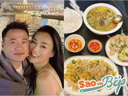 Phương Oanh đi khắp chợ mua được đồ về làm món ăn, Shark Bình liền khen nấy khen để