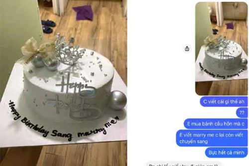 Nhờ chủ tiệm viết lên bánh kem dòng chữ để cầu hôn, cô gái sang chấn tâm lý khi thấy thành phẩm