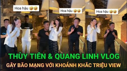 Thuỳ Tiên đến cạnh Quang Linh Vlogs, phản ứng tinh tế của nhân vật này lập tức hút 1,2 triệu view