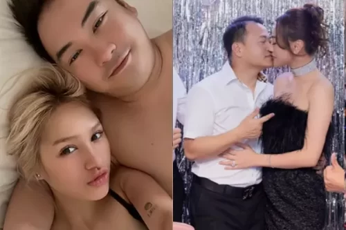 Vị trí đặt tay của Shark Bình, Phan Văn Đức khi chụp với vợ xinh đẹp