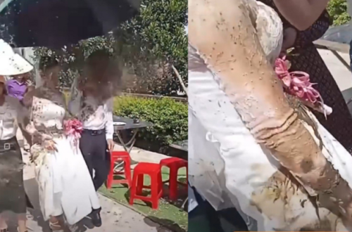 Hà Tĩnh: Cô dâu, chú rể ở Hà Tĩnh bị tạt chất bẩn khi nắm tay nhau đến gần rạp cưới