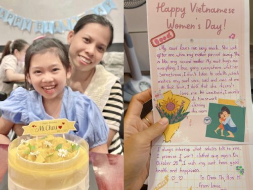 Mẹ mất sớm, xa bố từ năm 2 tuổi, con gái Mai Phương viết thư bằng 2 thứ tiếng cảm ơn bảo mẫu