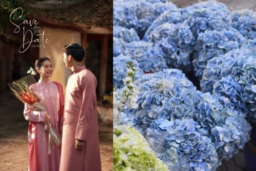 Đám cưới Đoàn Văn Hậu trang trí bằng hoa tươi nhập khẩu, cô dâu cử người xuống giám sát cắm hoa