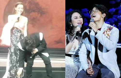 Hà Anh Tuấn bất ngờ vén đầm Hà Hồ lúc đang hát khiến netizen nháo nhào
