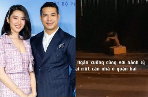 Thúy Ngân bị soi khoảnh khắc ngồi bơ vơ trước cổng biệt thự