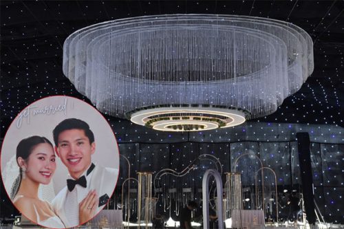 Rạp cưới nhà Đoàn Văn Hậu dùng 200 đèn chiếu sáng, hệ thống âm thanh thuê từ Hà Nội về quê