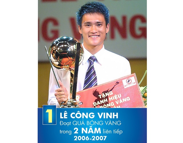 Tiểu sử và sự nghiệp cầu thủ Công Vinh CV9 liên tiếp nhận được giải Quả Bóng Vàng trong 2 năm