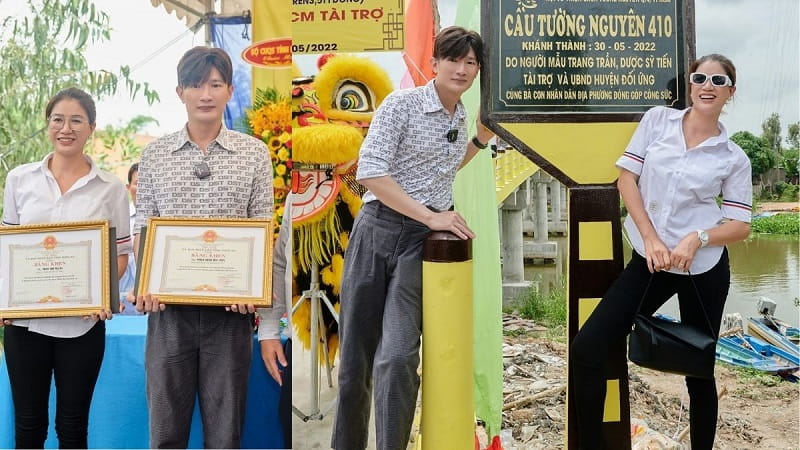Trang Khàn là ai? Tiểu sử & sự nghiệp người mẫu Trang Trần Hình ảnh Trang Khàn và Dược Sĩ Tiến làm từ thiện