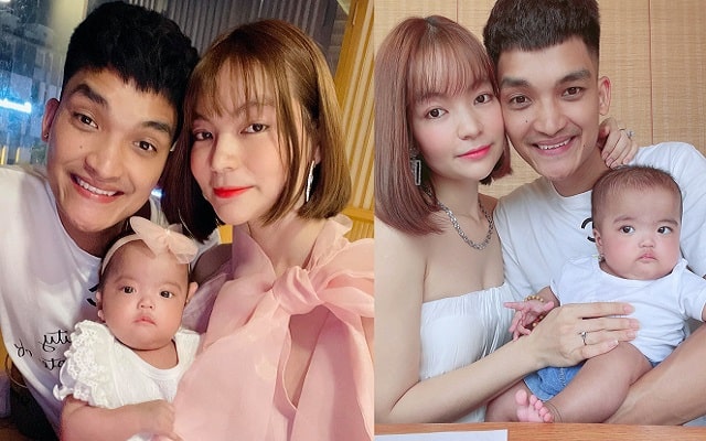 Hình ảnh hạnh phúc của vợ chồng Khoa và con gái đầu lòng