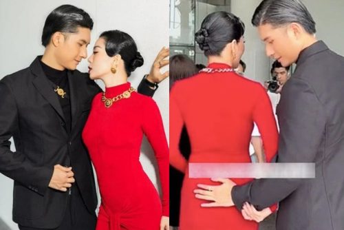 Xôn xao hành động "nhạy cảm" của tình trẻ với Lệ Quyên ngay trên thảm đỏ