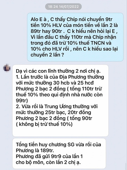 phạm như phương tố hlv ăn chặn tiền thưởng