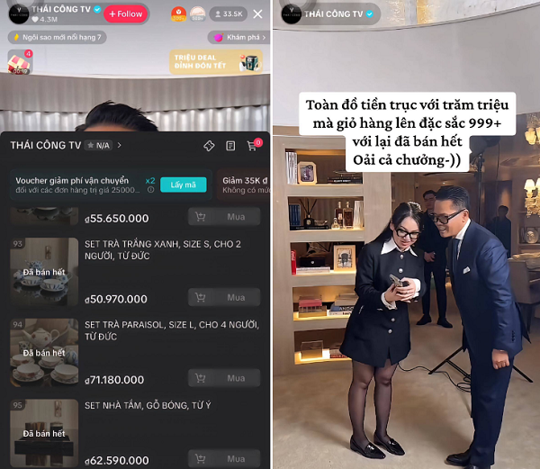 thái công livestream bán hàng