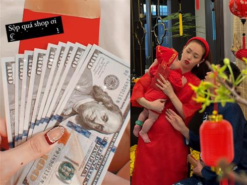 Phản ứng gây chú ý của Minh Hằng khi con trai được mừng tuổi tiền đô có giá trị khủng