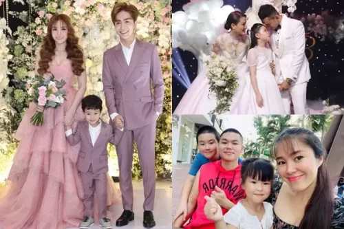 Những sao nữ Vbiz ôm theo con riêng đi lấy chồng