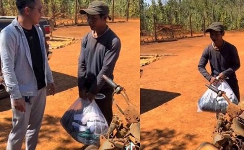 Tông trúng ô tô rồi đứng đợi xin lỗi, thanh niên không đền còn được tặng xe máy