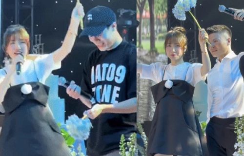 Hoà Minzy được Quang Hải đẩy thuyền với bạn thân, ngại ngùng ra mặt