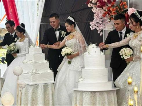 Hiếm hoi chuyện 3 chị em ruột ở Lâm Đồng cưới cùng 1 ngày, vào hôn trường cùng giờ