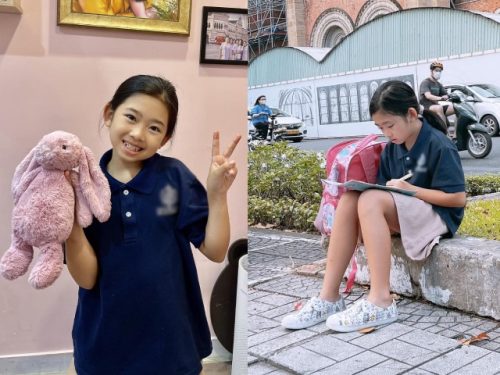 Lavie con gái Mai Phương chào bảo mẫu 8 lần mới đi học, 10 tuổi vẫn ôm gấu bông đến lớp