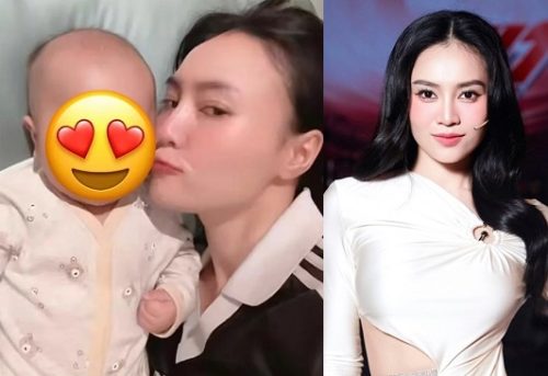 Ninh Dương Lan Ngọc cưng nựng một em bé, gia đình vui mừng có thành viên mới