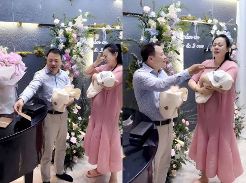 Phương Oanh vừa về sau sinh đã khóc nức nở, Shark Bình ẩn ý con riêng con chung
