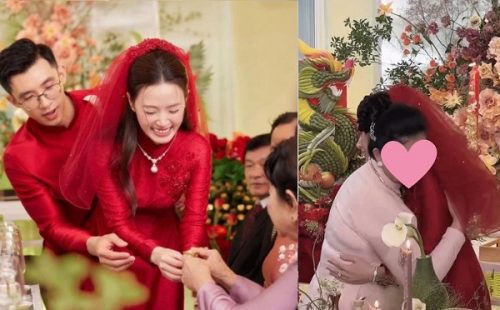Midu làm lễ vu quy, mẹ chồng biểu cảm sượng trân, netizen ái ngại phải lên tiến