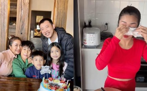 Ốc Thanh Vân vừa khóc tức tưởi vừa nấu ăn cho 3 con ở Úc, lý do vì sao?