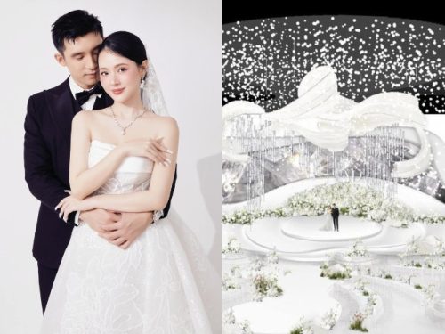 Midu và chồng thiếu gia hé lộ không gian cưới rộng như sân vận động