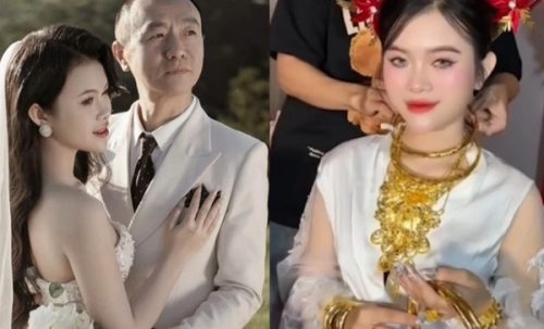 Cô dâu 10X lấy chồng U60 nhận sính lễ hoa cả mắt