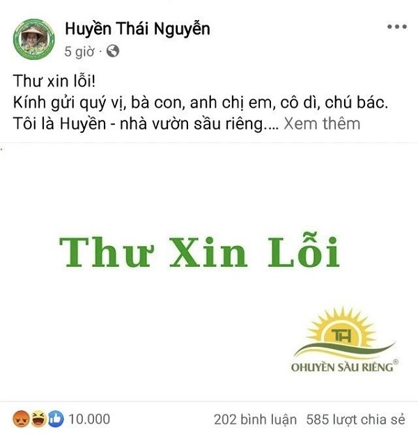 huyền sầu riêng xin lỗi