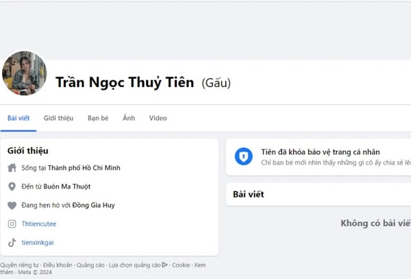 trần ngọc thuỷ tiên khoá trang cá nhân
